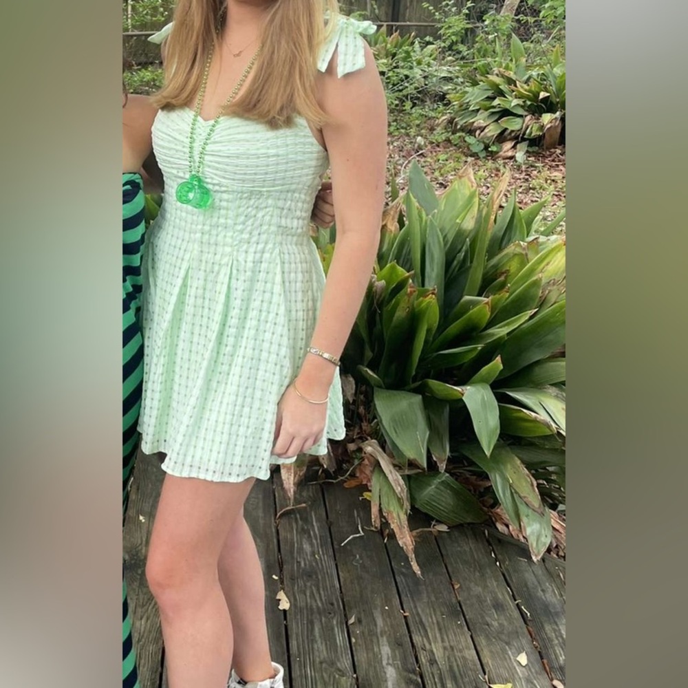Kilosis Green Gingham Mini Dress